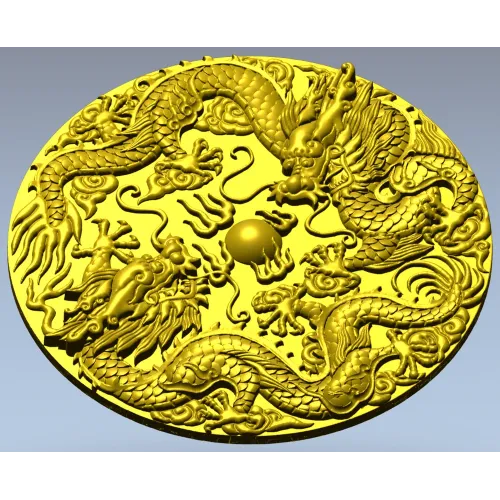 Круглая розетка с драконами - 3D модель STL для ЧПУ