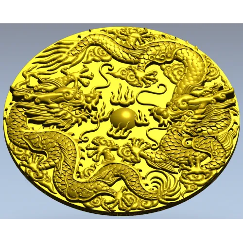 Круглая розетка с драконами - 3D модель STL для ЧПУ
