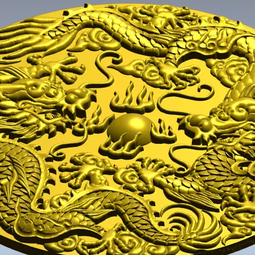 Круглая розетка с драконами - 3D модель STL для ЧПУ