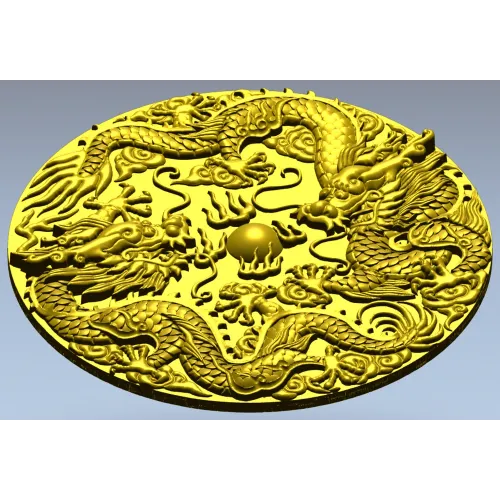 Круглая розетка с драконами - 3D модель STL для ЧПУ