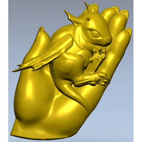 Дракоша в ладони - 3D модель STL для ЧПУ