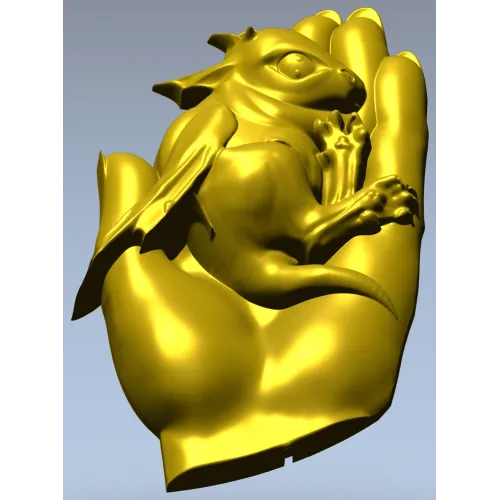 Дракоша в ладони - 3D модель STL для ЧПУ