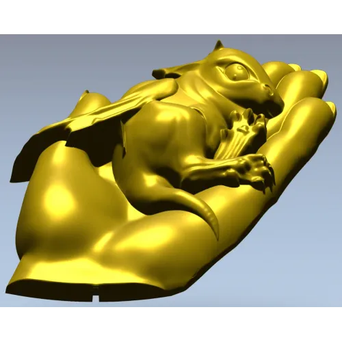 Дракоша в ладони - 3D модель STL для ЧПУ