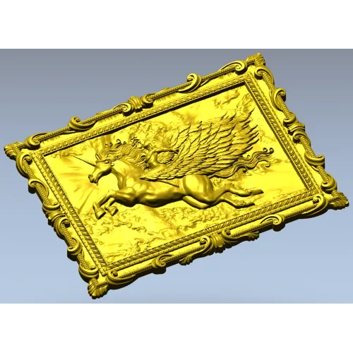 3D модель "Пегас в барочном багете" - STL для ЧПУ