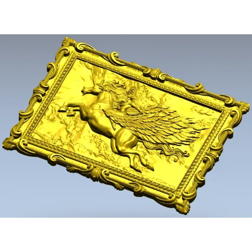 3D модель "Пегас в барочном багете" - STL для ЧПУ