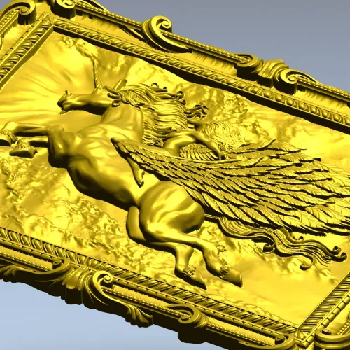3D модель "Пегас в барочном багете" - STL для ЧПУ