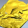 Единорог в скалах - 3D рельеф для ЧПУ (STL)
