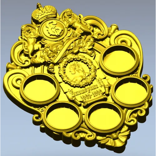 Imperial coin plaque 3D STL for CNC