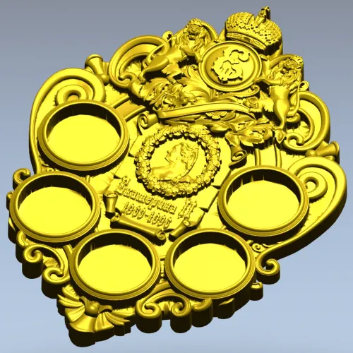 Imperial coin plaque 3D STL for CNC