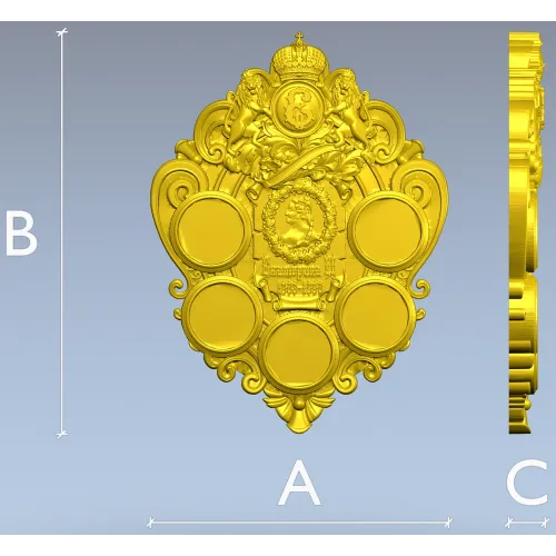 Imperial coin plaque 3D STL for CNC