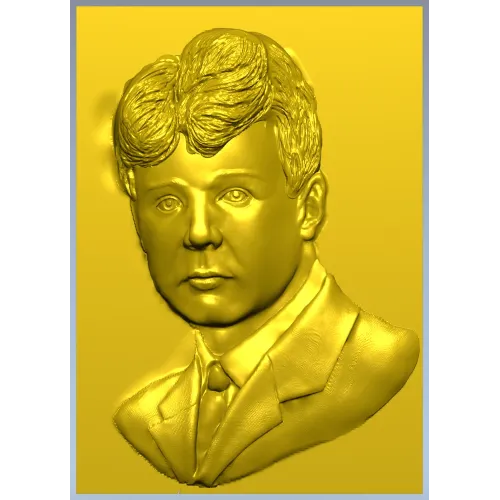 High-Relief Male Portrait 3D STL for CNC Milling