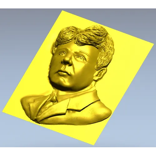 High-Relief Male Portrait 3D STL for CNC Milling