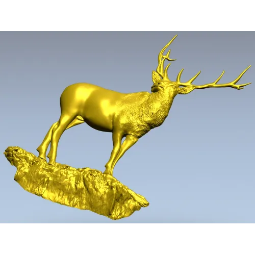 Гордый олень на скале - 3D модель STL для ЧПУ