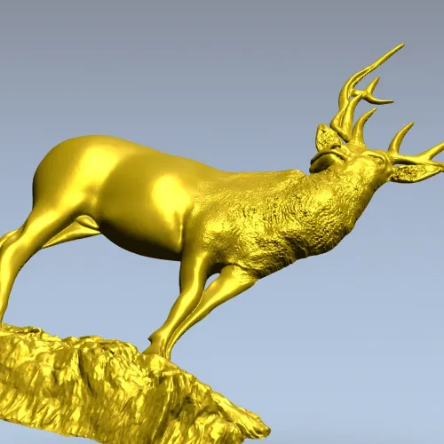 Гордый олень на скале - 3D модель STL для ЧПУ