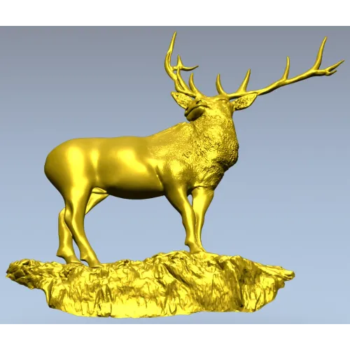 Гордый олень на скале - 3D модель STL для ЧПУ