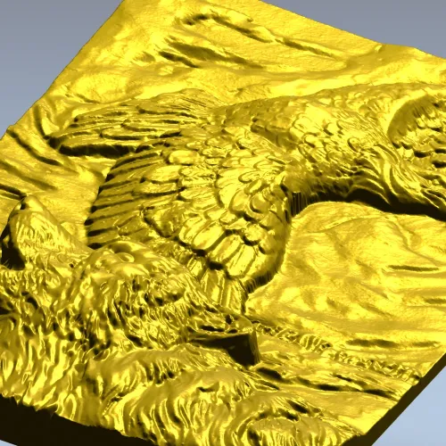 Орёл и Волк - рельефная 3D модель в формате STL для ЧПУ