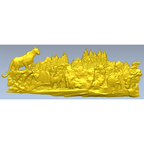 Лесная симфония - 3D модель STL панно для ЧПУ