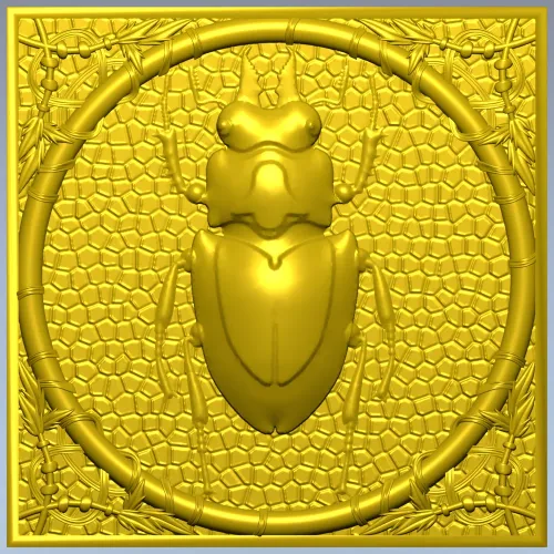 Scarab Relief Panel STL for CNC Milling