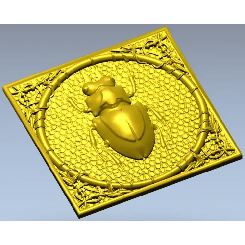 Scarab Relief Panel STL for CNC Milling