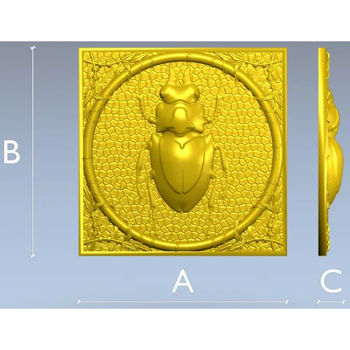 Scarab Relief Panel STL for CNC Milling