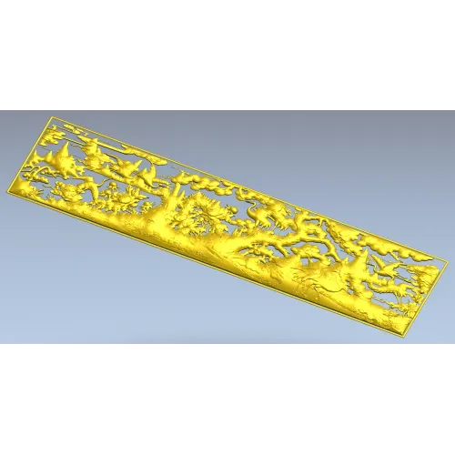 Журавли в сосновом саду - декоративная 3D панель STL для ЧПУ