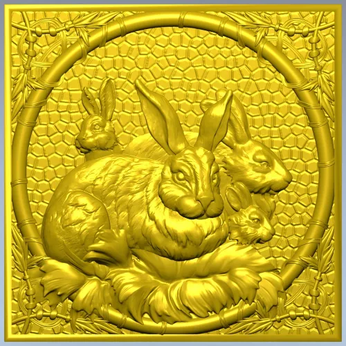 Hare Family Relief STL for CNC Router