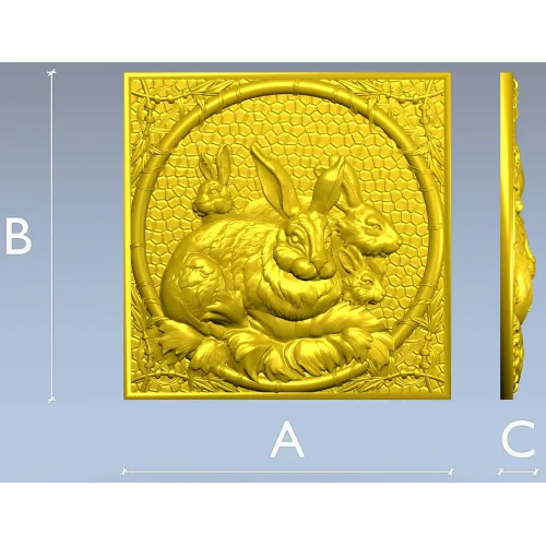Hare Family Relief STL for CNC Router