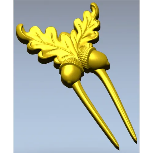 3D модель заколки "Дубовая ветвь" (STL) для ЧПУ