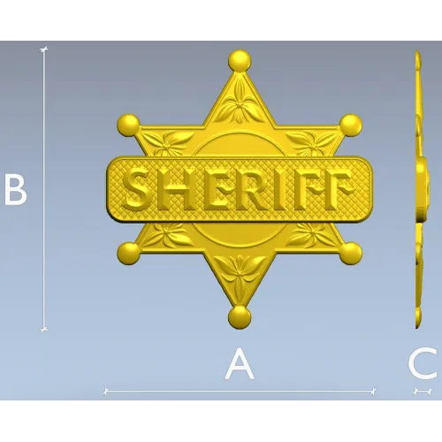 Звезда шерифа - 3D модель в формате STL для ЧПУ