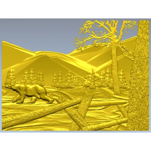 Winter Ridge Relief - detailed STL 3D model for CNC carving