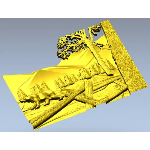 Winter Ridge Relief - detailed STL 3D model for CNC carving