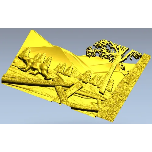 Winter Ridge Relief - detailed STL 3D model for CNC carving