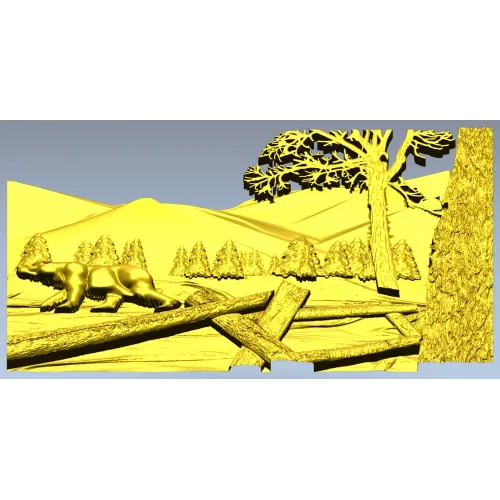 Winter Ridge Relief - detailed STL 3D model for CNC carving
