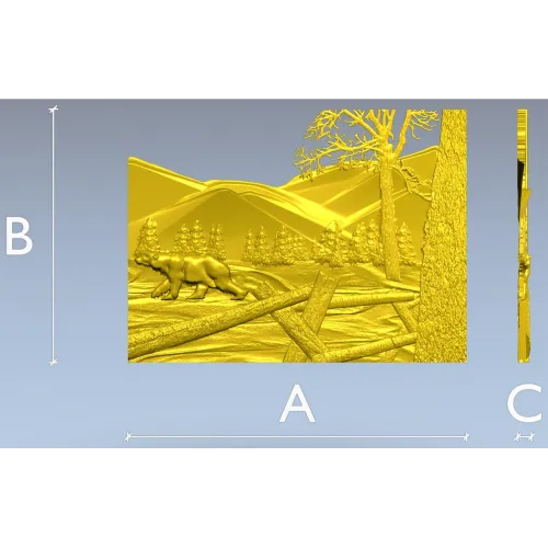 Winter Ridge Relief - detailed STL 3D model for CNC carving