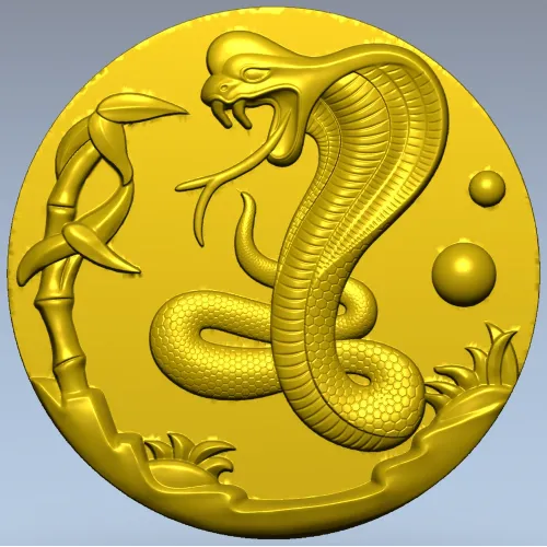 Cobra Medallion STL 3D model for CNC