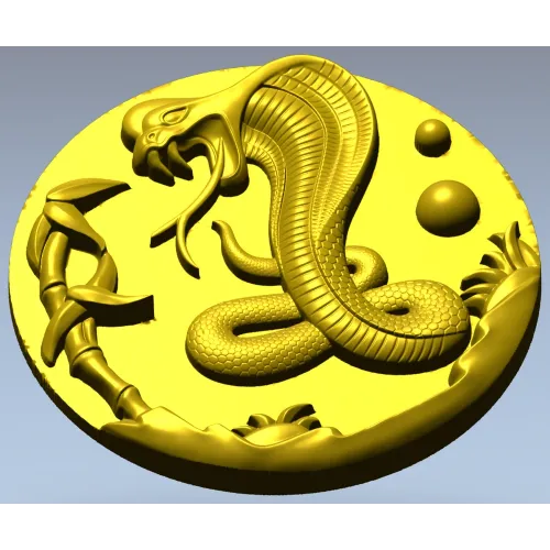 Cobra Medallion STL 3D model for CNC