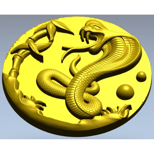 Cobra Medallion STL 3D model for CNC