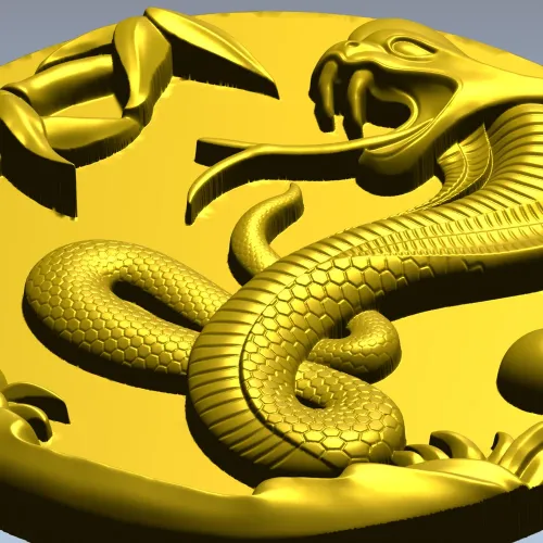 Cobra Medallion STL 3D model for CNC