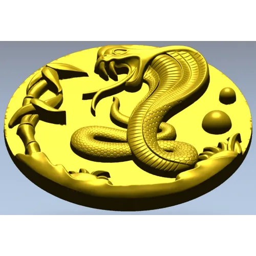 Cobra Medallion STL 3D model for CNC