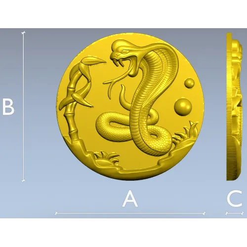 Cobra Medallion STL 3D model for CNC