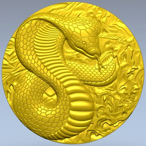 Рельефная 3D модель кобры в формате STL для ЧПУ