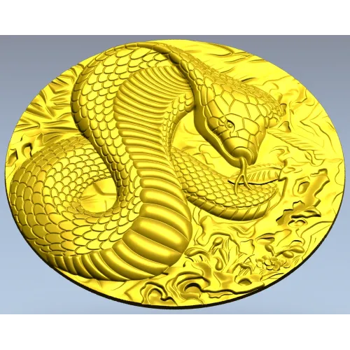 Рельефная 3D модель кобры в формате STL для ЧПУ