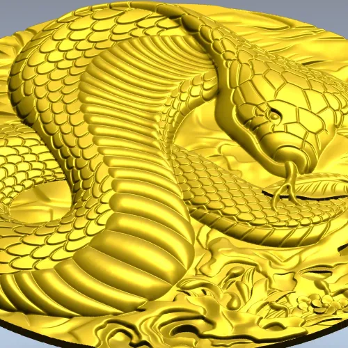 Рельефная 3D модель кобры в формате STL для ЧПУ