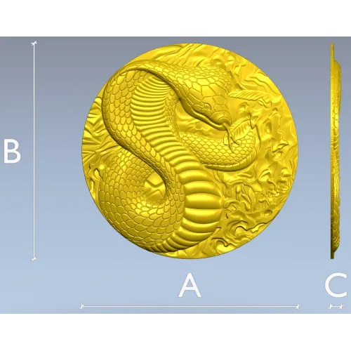 Рельефная 3D модель кобры в формате STL для ЧПУ