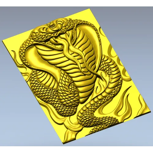 Пылающая кобра - 3D панель в формате STL для ЧПУ
