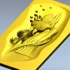 3D модель STl "Златая Хвост" - панно с золотой рыбкой для ЧПУ