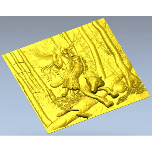 Ivan Tsarevich and the Gray Wolf - High Relief Panel STL