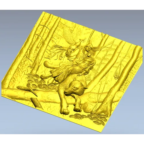 Ivan Tsarevich and the Gray Wolf - High Relief Panel STL