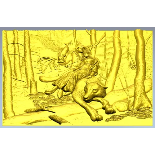 Ivan Tsarevich and the Gray Wolf - High Relief Panel STL