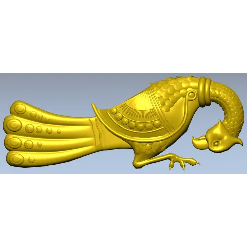 Рельефная накладка-птица в антик стиле (STL для ЧПУ)
